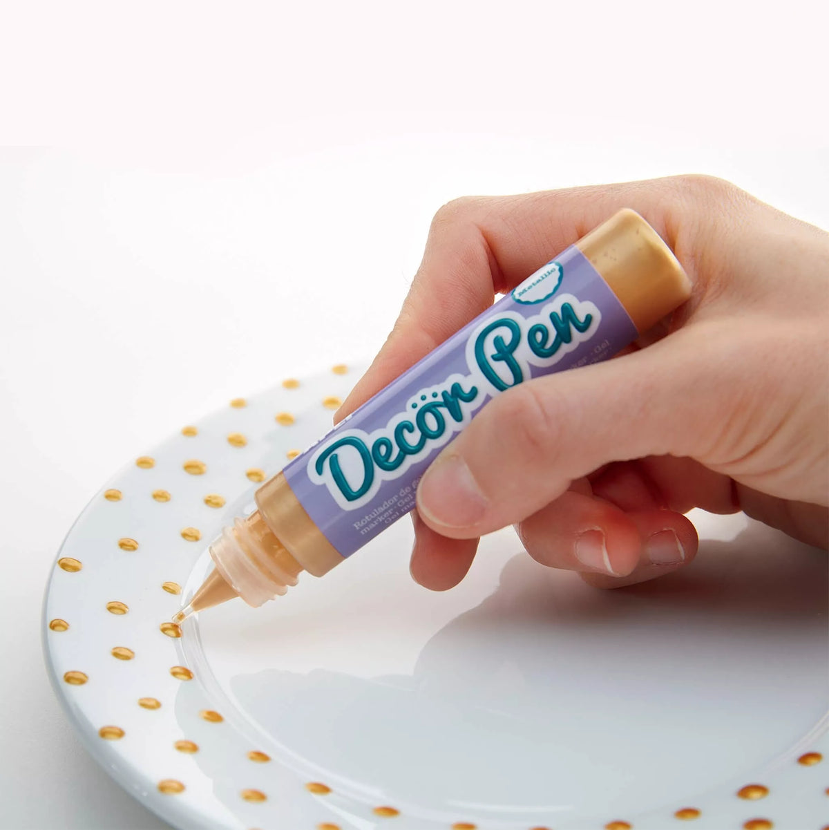 APLI 3D efektą suteikiantys metalizuoti markeriai „Decorpen“ (6 vnt.)