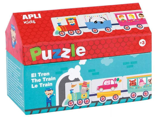 APLI dėlionė namelio formos dėžutėje „Traukinys“