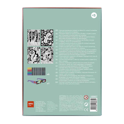 APLI Kids 3D spalvinimo rinkinys su akiniais – Gyvūnai