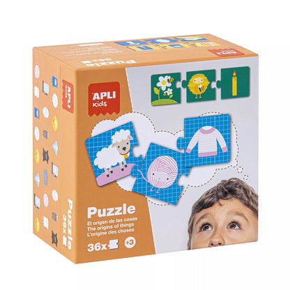 Apli Kids dėlionė „Daiktų kilmė”