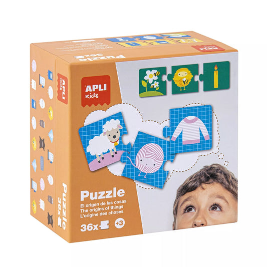 Apli Kids dėlionė „Daiktų kilmė”