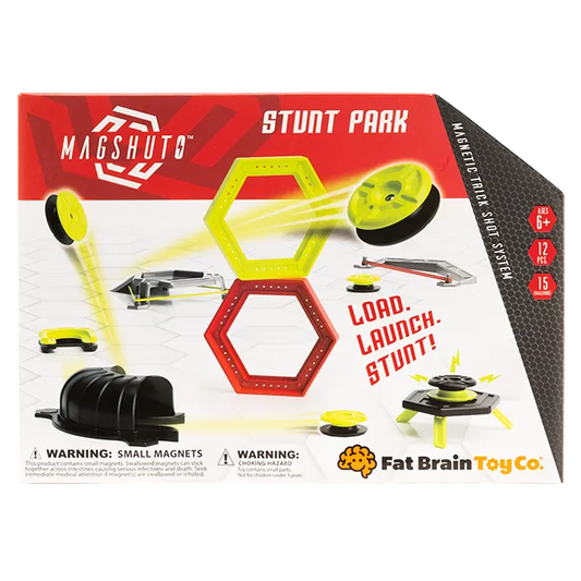 Fat Brain Toys Magshuto Stunt Park – magnetinių triukų ir taiklumo rinkinys