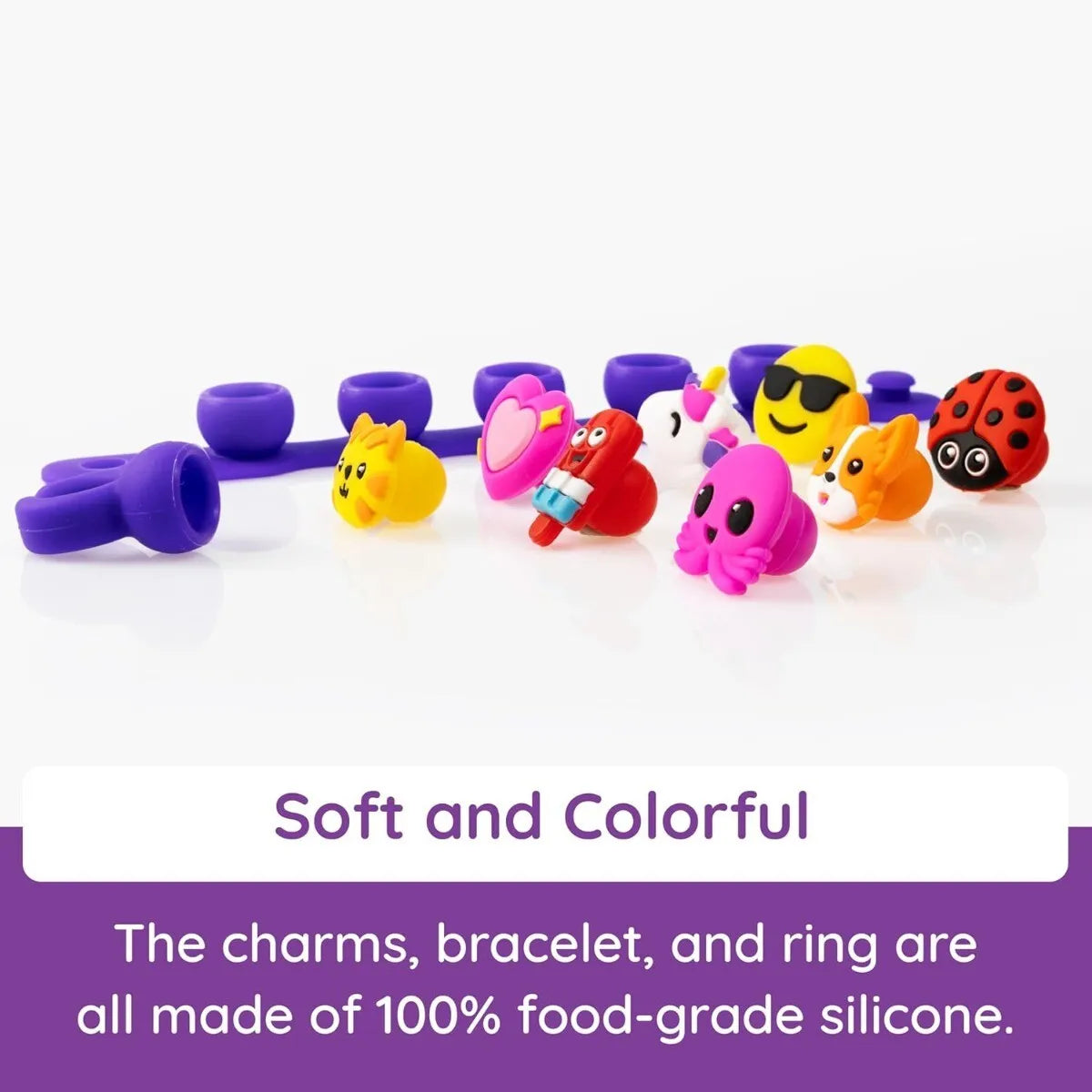 Fat Brain Toys Plip Charms silikoninė apyrankė - rožinė