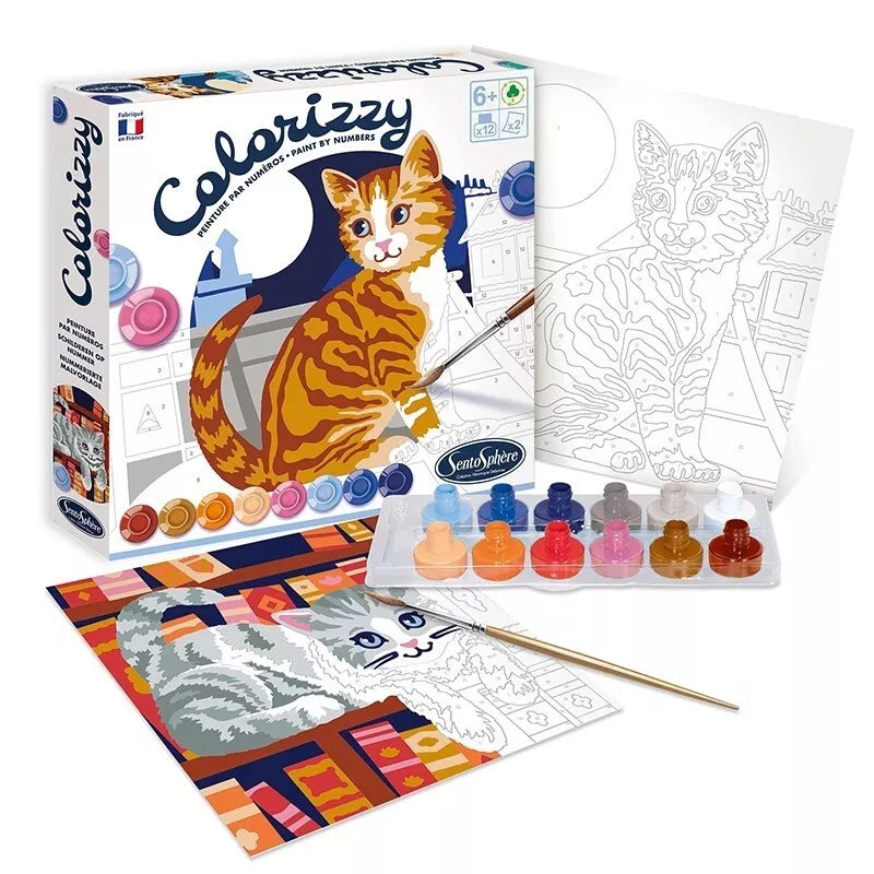 Kūrybinis tapybos pagal skaičius rinkinys „Colorizzy Katės”