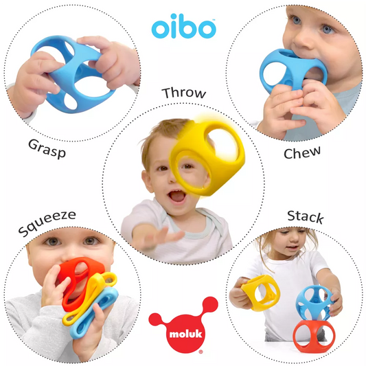 „Oibo“ - daugiafunkcinis sensorinis žaislas-kramtukas (mėlynas)